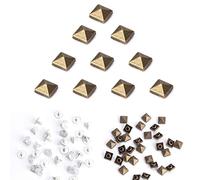Weddecor 7mm Bronze Square Triangle Pyramid Rivets Studs - for Leather Craft, DIY Projects, Bags, Belt, Shoe Decorative Clothing, Jeans Clothes (Pack of 100)