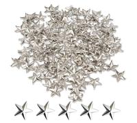 WedDecor 7mm Silver Nailhead Star Studs Hand Pressed Metal Punk Rivets for Leather craft, Goth & Accessories, Belt, Designer Clothes and DIY Decoration, 50pcs