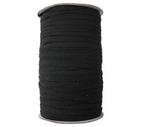 WedDecor 7MM Wide Black Elastic Cord, Smooth Finish, Strong & Stretchy Elastic Band Flat Elastic String for Knitting, Arts & Craft Accessories, Sewing Clothing, 150 Metres