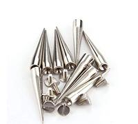WedDecor 7mm x 40mm Screwback Silver Spike Cone Studs for Clothing Arts, Bags, Shoes, Bullet Shaped, DIY Leather-craft, Halloween Party Costume Decoration, 50pcs