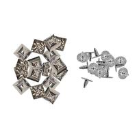 WedDecor 8mm Brass Pyramid Shape Spike Studs High Cone Rivets with Pins for Decorating Belts, Bags, Shoes, Leathercraft, Punk & Goth Fashion Accessories, Silver, 50pcs