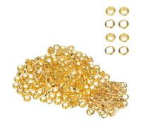 WedDecor 8mm Gold Brass Eyelets Grommets with Washers for Clothing, Baby Dolls, Sewing, Bags, Scrapbook, Leather Work, DIY Projects and Rust Proof, 100pcs
