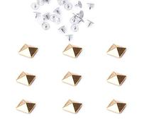 Weddecor 8mm Rose Gold Square Triangle Pyramid Rivets Studs - for Leather Craft, DIY Projects, Bags, Belt, Shoe Decorative Clothing, Jeans Clothes (Pack of 100)