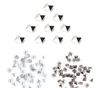 Weddecor 8mm Silver Square Triangle Pyramid Rivets Studs - for Leather Craft, DIY Projects, Bags, Belt, Shoe Decorative Clothing, Jeans Clothes (Pack of 100)