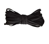 WedDecor 8mm Wide Soft Knitted Elastic Cord, Smooth Finish, Strong & Stretchy Elastic Band Flat Elastic String for Knitting, Arts & Craft Accessories, Sewing Clothing (Black, 1 Metre)