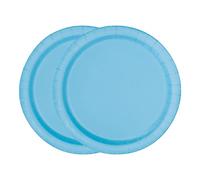 WedDecor 9" (23cm) Square Dessert Disposable Paper Plates Powder Blue Colour Tableware for Picnics, Weddings, Birthdays, Anniversaries, Baby Showers & Christmas Events, Pack of 16