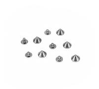 WedDecor 9.5mm x 6mm Silver Cone Punk Spike Screw Back Studs Rivets for Leather craft, DIY work, Bags, Belts, Embellishment (Pack of 50)