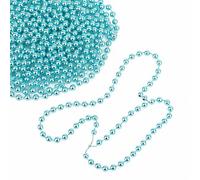 WedDecor 9 Metre Shiny Beaded Garland for Xmas Tree - Pearl String & Bead Chain, Artificial Pearl Tinsel for Xmas Hanging Ornaments, Garland Decor Supplies for Christmas, Valentine’s Day, Turquoise