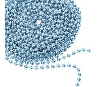 WedDecor 9 Metres Shiny Beaded Garland for Xmas Tree - Pearl String & Bead Chain, Artificial Pearl Tinsel for Xmas Hanging Ornaments, Garland Decor Supplies for Christmas Events, Turquoise, Pack of 2