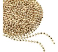 WedDecor 9 Metres Shiny Beaded Garland for Xmas Tree - Pearl String & Bead Chain, Artificial Pearl Tinsel for Xmas Hanging Ornaments, Garland Decor Supplies for Christmas Events, Champagne, Pack of 2