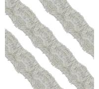 WedDecor 9cm Christmas Tinsel Garland for Christmas Tree Decorations, 2 Metre Thin Xmas Tinsel Garland for Indoor and Outdoor Party Xmas Hanging Decorations, Christmas Events, Silver with White