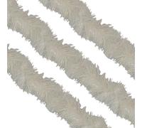 WedDecor 9cm Christmas Tinsel Garland for Christmas Tree Decorations, 2 Metre Thin Xmas Tinsel Garland for Indoor and Outdoor Party Xmas Hanging Decorations, Christmas Events, Party Supplies, White