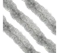 WedDecor 9cm Christmas Tinsel Garland for Christmas Tree Decorations, 6.5ft Thin Xmas Tinsel Garland for Indoor and Outdoor Xmas Hanging Decorations, Christmas Decorations, Party Supplies, Silver