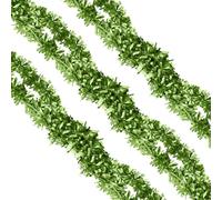 WedDecor 9cm Xmas Tinsel Garland for Tree Decorations, 2 Metre Thin Tinsel Garland for Indoor & Outdoor Parties, Beige