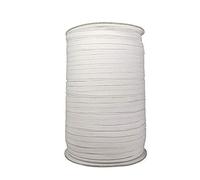 WedDecor 9mm (3/8 Inch) Elastic Flat Heavy Stretch Sewing Bands For Garment Skirt, Trouser Art and Craft Waistband Elastic Cord for Bracelet Making, Clothing, Dress Making, White, 50 Metres