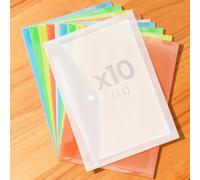 WedDecor A4 Plastic Folder Wallets 10pcs Pack, Waterproof Document Envelopes, Assorted Colour File Pouches, Paper Organisers for Home and Classroom