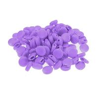 WedDecor Adjustable Cord Lock Silicone Toggles Buckle Elastic Cord Adjuster for Drawstring Face Covering Non-Slip Toggle Stopper Adjustment Buckle Supplies (9.5mm, Purple, 50pcs)