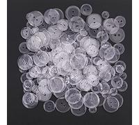 Weddecor Assorted Clear Plastic Round Buttons 2 Hole, Snap Fasteners for Clothes Sewing, Handbags, Knitting, Scrapbook, Plastic Arts & Crafts, DIY, 100g