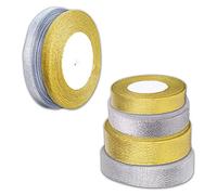 WedDecor Assorted Design 5 Christmas Ribbon 6 Metres Xmas Tree for Gift Wrapping Bows Wreaths Crafting Party Decoration Celebrations Ribbons for Winter Holidays, Halloween, Hair Bow, Wedding Flower