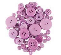 WedDecor Assorted Mixed Size & Shade Resin Round Buttons Two and Four Holes DIY Sewing Crafting Children's Handmade DIY Projects Decorations, 100g, Mixed Lilac