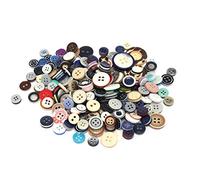 WedDecor Assorted Mixed Size & Shade Resin Round Buttons Two and Four Holes DIY Sewing Crafting Children's Handmade DIY Projects Decorations, 100g, Mixed Abstract