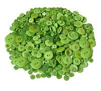 WedDecor Assorted Mixed Size & Shade Resin Round Buttons Two and Four Holes DIY Sewing Crafting Children's Handmade DIY Projects Decorations, 100g, Lime Green