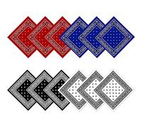 WedDecor Bandana Cotton Unisex Head Scarf Wide Headband Lightweight, Breathable Fashion Accessory for Riding, Hiking, Fishing, Cycling, Outdoor Activities (12 Pack - 4 colors)