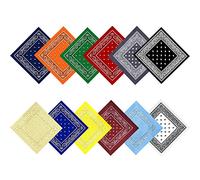 WedDecor Bandana Cotton Unisex Head Scarf Wide Headband Lightweight, Breathable Fashion Accessory for Riding, Hiking, Fishing, Cycling, Outdoor Activities (12 Color pack)