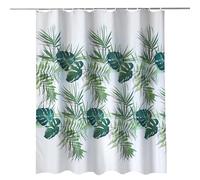 WedDecor Bathroom Shower Curtain Waterproof Mould Free Mildew Resistant, Heavy Duty 100% Polyester Fabric Curtains Liner Washable & Wipe Clean with 12 Curtain Hooks, Tropical Palm Leaves, 180x200cm