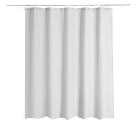 WedDecor Bathroom Shower Curtain Waterproof Mould Free Mildew Resistant, Heavy Duty 100% Polyester Fabric Curtains Liner Washable & Wipe Clean with 12 Curtain Hooks, White, 180x200cm