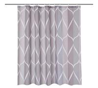 WedDecor Bathroom Shower Curtain Waterproof Mould Free Mildew Resistant, Heavy Duty 100% Polyester Fabric Curtains Liner Washable & Wipe Clean with 12 Curtain Hooks, Grey Water Drop Pattern, 180x180cm