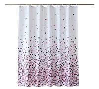 WedDecor Bathroom Shower Curtain Waterproof Mould Free Mildew Resistant, Heavy Duty 100% Polyester Fabric Curtains Liner Washable & Wipe Clean with 12 Curtain Hooks, Mosaic Red, 180x200cm