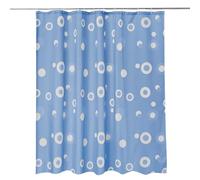 WedDecor Bathroom Shower Curtain Waterproof Mould Free Mildew Resistant, Heavy Duty 100% Polyester Fabric Curtains Liner Washable & Wipe Clean with 12 Curtain Hooks, Light Blue Circles, 180x200cm