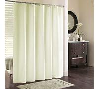 WedDecor Bathroom Shower Curtain Waterproof Mould Free Mildew Resistant, Heavy Duty 100% Polyester Fabric Curtains Liner Washable & Wipe Clean with 12 Curtain Hooks, Ivory, 180x200cm