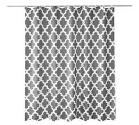 WedDecor Bathroom Shower Curtain Waterproof Mould Free Mildew Resistant, Heavy Duty 100% Polyester Fabric Curtains Liner Washable & Wipe Clean with 12 Curtain Hooks, Trellis Grey, 180x200cm