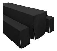 WedDecor Beer Bench & Table Flat Cover - Durable and Stain-Resistant Polyester Fabric Protective Cover for Outdoor Beer Tables & Benches, Easy to Clean, Black, Set of 1