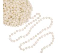 WedDecor Beige Christmas Metallic Bead Garland 9 Metres Shiny Pearl String for Xmas Tree Decoration, Beaded Tinsel Chain for Crafts, Ornaments, Holiday & For Festive Decor, 1pc