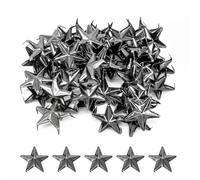 WedDecor Black 10mm Nailhead Star Studs Hand Pressed Metal Punk Rivets for Leather craft, Goth & Accessories, Belt, Designer Clothes and DIY Decoration, 50pcs