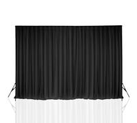 WedDecor Black 150 GSM Ice Silk Backdrop Decorative Curtain Background Wedding Decoration Shiny Fabric for Christmas, Weddings, Parties, Events, Photography, Home Décor, 3 Metres x 6 Metres