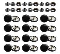WedDecor Black 15mm Press Studs Heavy Duty Metal Nickle Free 4 Parts Snap Fasteners Rivets Button for Leather Crafts, Jackets, Bags, Straps, Jeans, Clothes Repair - Pack of 50
