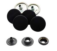 WedDecor Black 15mm Press Studs Heavy Duty Metal Nickle Free 4 Parts Snap Fasteners Rivets Button for Leather Crafts, Jackets, Bags, Straps, Jeans, Clothes Repair - Pack of 10