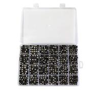 WedDecor Black Acrylic Letter Beads with White Alphabet A to Z Cube for Key Chains, Bracelets, DIY Crafts, Kids Educational Toys, Box Set