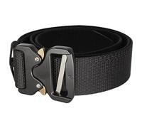 WedDecor Black Adjustable Tactical Belt Nylon Military Style Webbing Utility Belt Quick Release Buckle Outdoor Wear Casual Waistband, Comfortable Wear (125cm x 3.8cm)