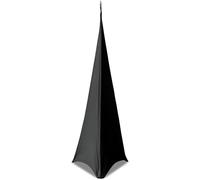 WedDecor Black Double Sided Stretchable Tripod DJ Speaker Stand Cover for Weddings, Banquets, Birthdays, Reception, Parties, Special Events, Washable, 1pc