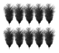 WedDecor Black Natural Ostrich Feathers 14-16 Inch (35-40cm), Pack of 10 | Craft Feathers for Wedding Centerpieces, Home, Decorating Costumes, Embellishment, Art & Craft, Parties