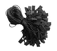Weddecor Black Nylon String Hang Tags, Snap Lock Pin Loop Price Tag Fastener, Easy & Fast to Attach Labels and Security Tags for Gifts, Clothing, Luggage & Craft Accessories, 1000pcs, 7 inches