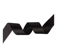 WedDecor Black Ribbon for Gift Wrapping, 25mm x 25 Metres Double-Sided Satin Polyester Ribbon Roll for Wedding, Christmas, Hair Bow, Crafting, Sewing, Birthday Cake Decoration