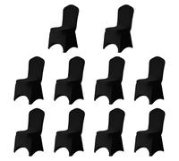WedDecor Black Spandex Wedding Dining Chair Seat Covers 220GSM Premium Quality Stretchable Fabric Slipcovers for Dining Party, Banquet Decoration, Anniversary, Conferences, Events, 100pcs