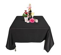WedDecor Black Square Tablecloth 54 x 54 inch Polyester Linen Fabric Table Cover Washable for Indoor Outdoor Dinner, Kitchen Dining, Weddings, Birthday, Anniversary Party Events, Pack of 1