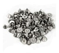 WedDecor Brass Bucket Mushroom Cone Screw Back Flat Studs Rivets for Leathercraft Bags Shoes Punk Spike Clothes Decoration DIY Projects, 15mm, Silver, 100pcs